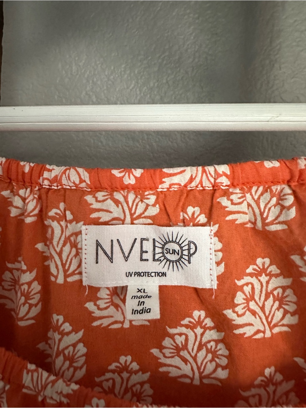 NVELOO Orange Printed Embroidered Tunic, size XL - Picture 5 of 12